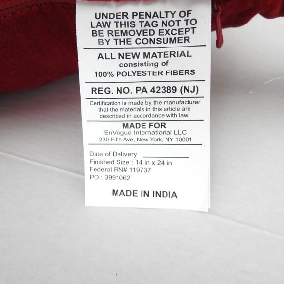 NWT Red Velvet Decorative Rectangle Pillow Gold Snakes Flowers Beaded Tessles - Picture 10 of 10